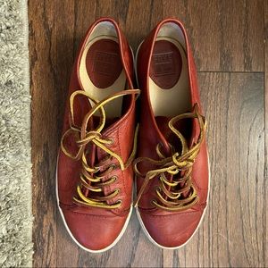 FRYE Ruby Red Leather Sneakers Women’s Size 8 (approx.)